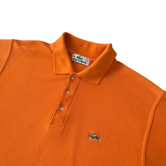 Lacoste Mens Short Sleeve Orange Polo Shirt Size 7 XXL Casual Classic Fit Preppy - Picture 1 of 9